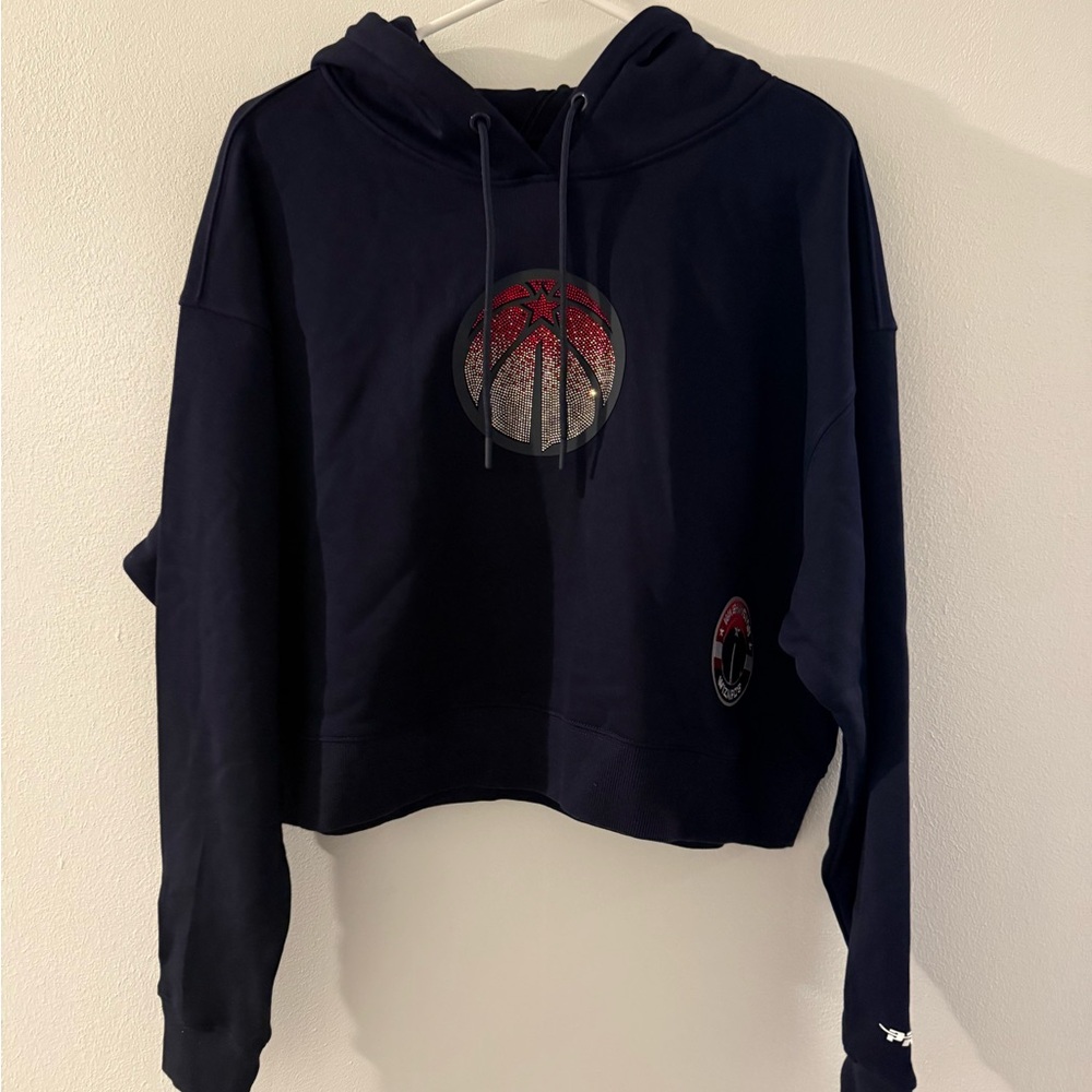 Women’s Cropped Navy Hoodie Wizards